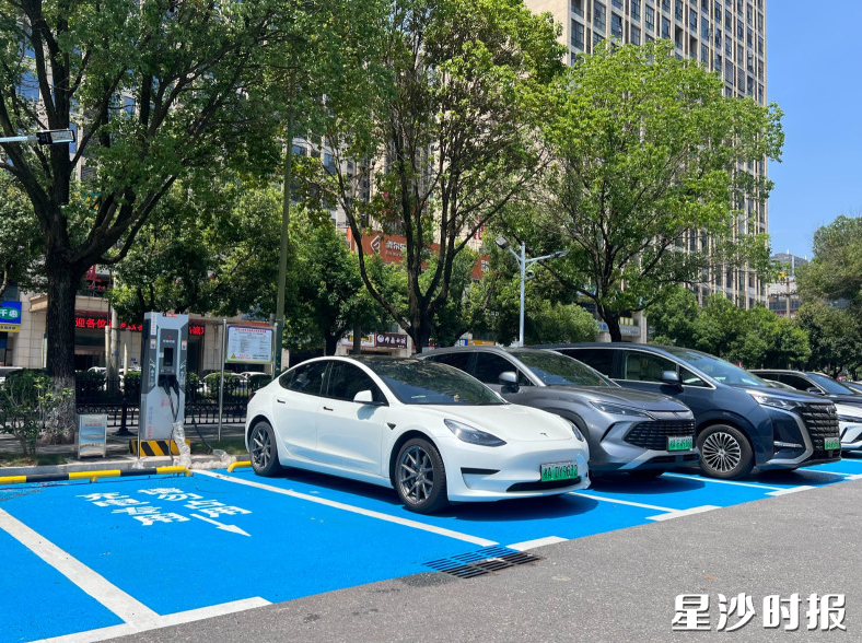 星城集团已运营51座充换电站。图为天华二小充电站。林正茂 摄