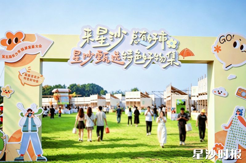 星沙甄选特色好物集市，市民游客络绎不绝。章帝 摄