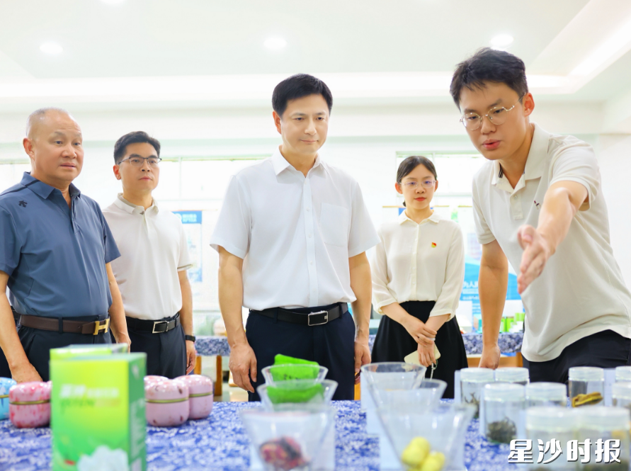 王雄文在湘丰茶业集团有限公司调研。均为曾诗怡 摄
