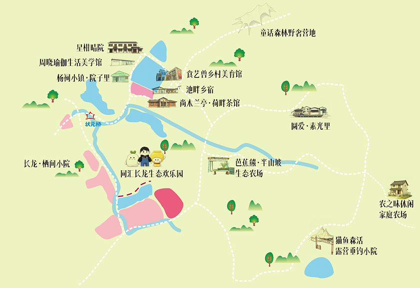 长龙街道湘峰村游玩地图。资料图片 长龙街道湘峰村游玩地图。资料图片